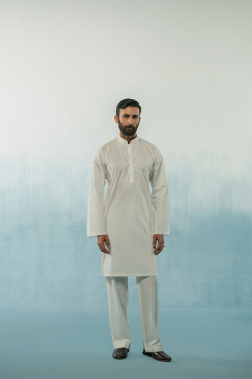 'White' Embroidered Kurta Pajama